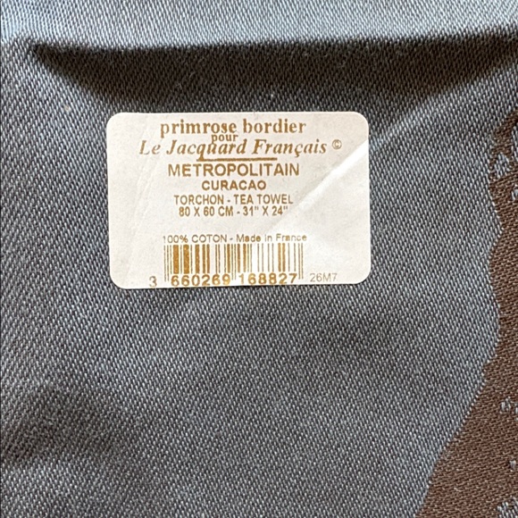 NWT Primrose Bordier Jacquard Français Blue Brown Eiffel Tower Paris Tea Towel - Picture 2 of 4